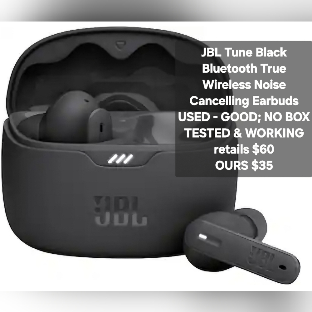 JBL Tune Black Bluetooth True Wireless Noise Cancelling Earbuds